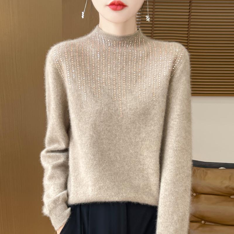 Женский кашемировый свитер Qinghe Cashmere 30% кашемир 70% шерсть Осень и Зима Пуловер Теплый и Модный
