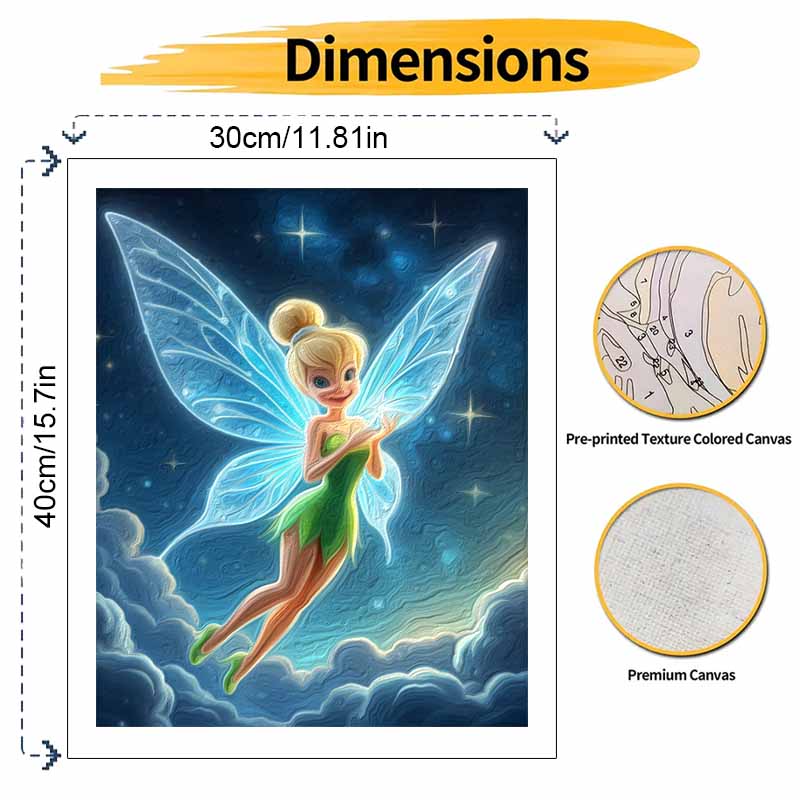 Disney Tinker Bell oil painting digital painting art kit handmade diy gifts home decorations