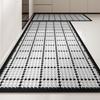 Mat for Kitchen Waterproof Carpet Runner Rug Pvc Leather Anti-slip Floor Mats Long Carpets Black Luxury Home Decoration Rugs