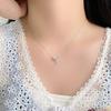 Bow Knot Pink Diamond Necklace with Versatile and Lazy Style, Small and Fresh, Niche Collarbone Chain