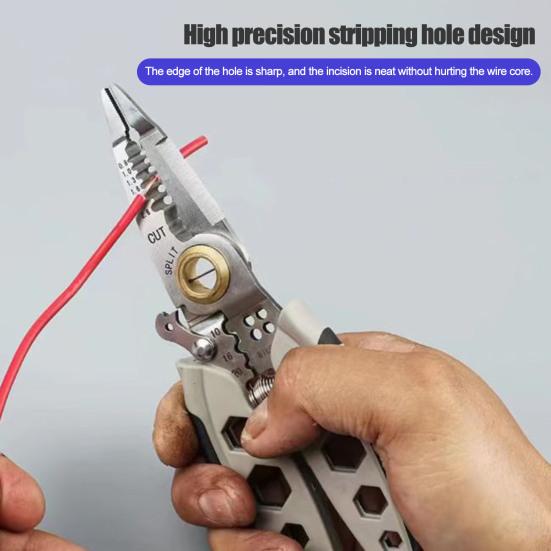 Multipurpose Wire Stripper High Density Professional Crimping Tool Wrench Function Stripping Cutting Crimping Splitting Tool
