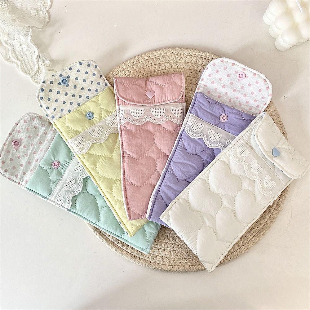 Sweet Lovely Eyeglasses Case Korean Style Cute Pencil Case Cotton Glasses Storage Bag Student