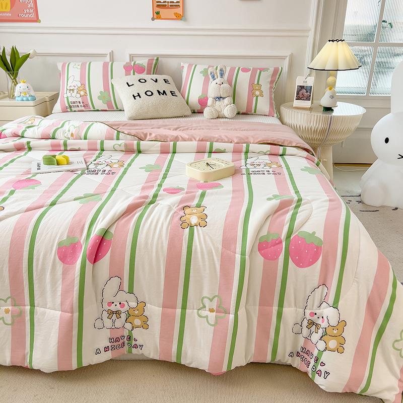 Summer Quilt 2024 New Double Layer Yarn Water Wash Printed Cool Blanket For Summer Flower Air Conditioning Quilt Sheet