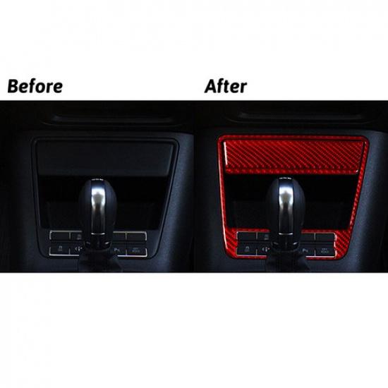 3 шт. Для Volkswagen Tiguan Красное углеволокно Внутренняя отделка Центральная крышка отсека для хранения