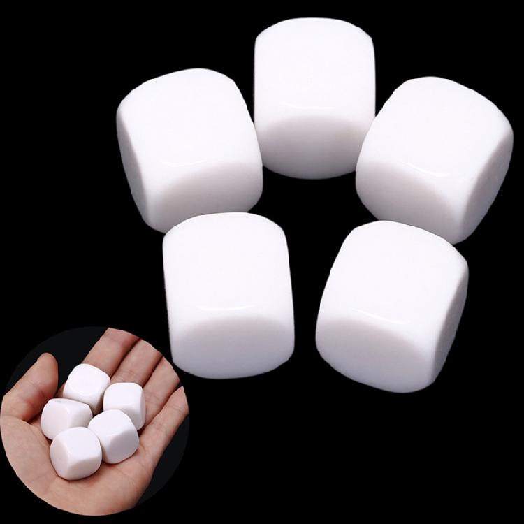 10Pcs Kids Educational Toy Board Game Dices Set White Dices Mathematical Tool 6 Sided Dices Acrylic Round Corner Dices
