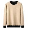 Men's Velvet-Lined Lamb Fleece Sweatshirt - Round Neck, Loose Fit, Warm, Long Sleeve, Autumn/Winter.