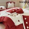 Комплект постельного белья из 4 предметов COMOLIVING Romantic Red Heart