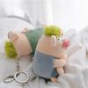 Adorable Animal Keychain Green Funny Hair Animals Pig Doll Toy Plush Pendant