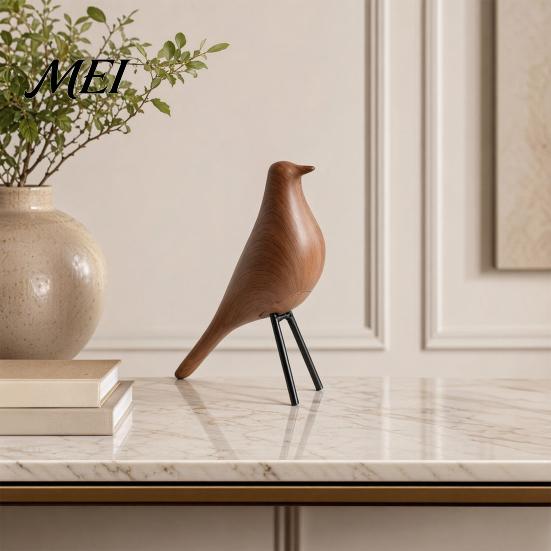 Compact Decorative Piece Nordic Style Bird Desktop Decor, Medieval Table Minimalist Streamlined Design Statue for Home Office Bookshelf Mantelpiece