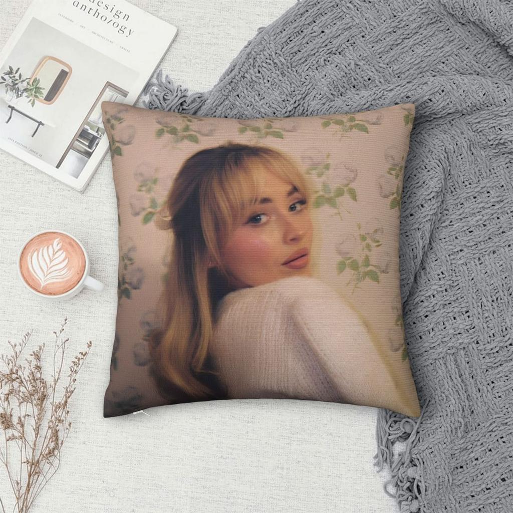 Singer Sabrina Carpenter Pillowcase Polyester Cushion Cover Decorative Pop Music Throw Pillow Case Cover Home Dropshipping 18'