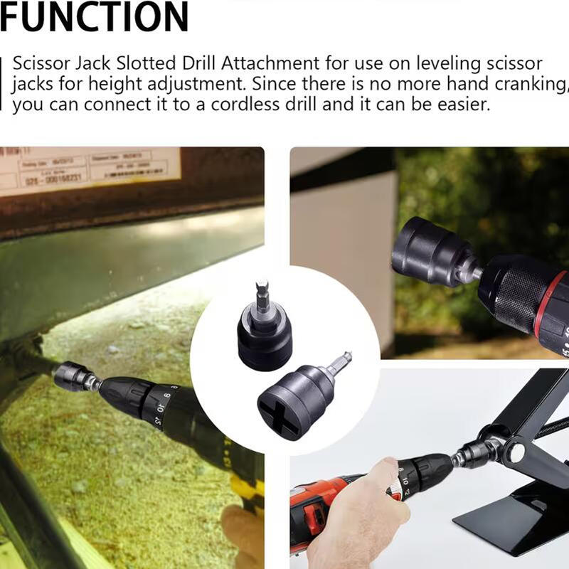 Electric Drill Jack Adapter Impact Wrench Adapter Car Repair Jack Socket Vehicle Maintenance Lifting Tool Labour Saving Gear For Car Repairs