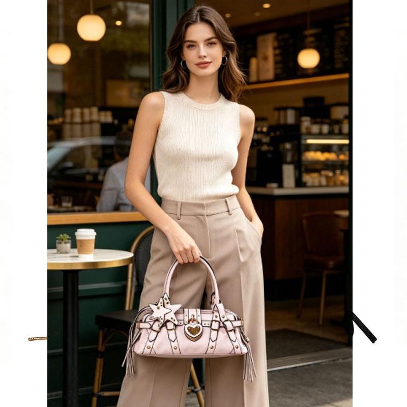Ladies' Y2K Sweet Love Lock Women's Large Capacity Tote Bag Summer New Casual Premium Texture Single Shoulder Underarm Bag
