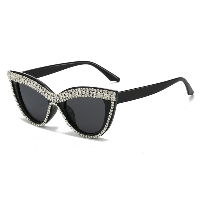 Неполяризованные солнцезащитные очки ручной работы с бриллиантами женские кошачий глаз ультралегкие модные трендовые солнцезащитные очки