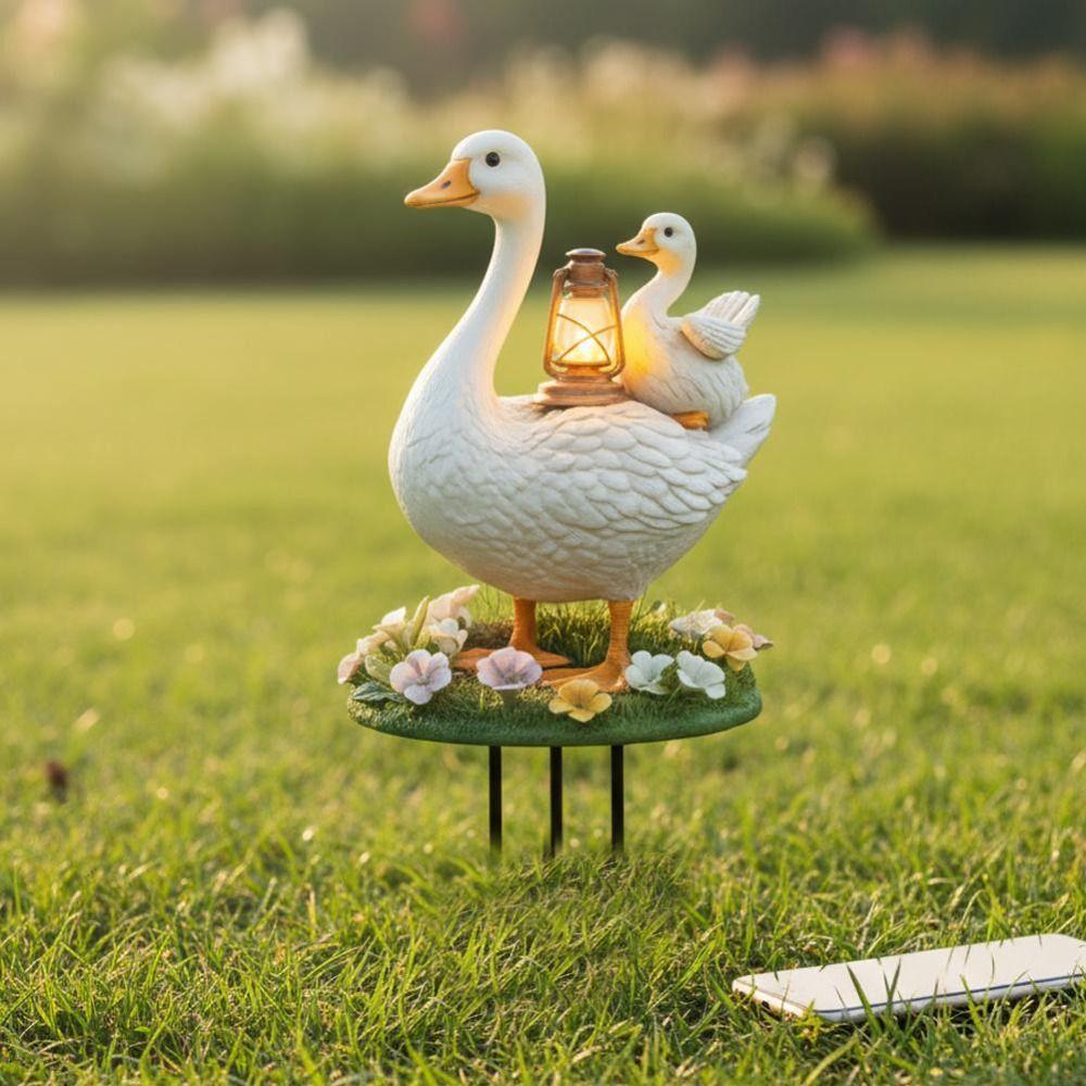 Acrylic Duck Yard Sign Lantern Pattern Ground Stake New Goose Garden Stake  Animal Yard Decor