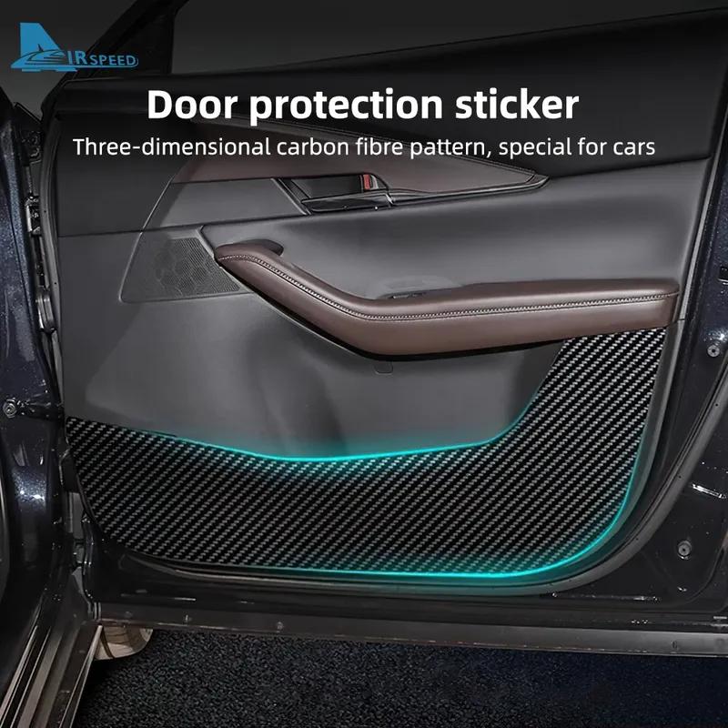 Кожаный Карбоновый Коврик Декоративная Защитная Накладка от Пинания на Дверь Автомобиля Для Mazda CX-30 CX30 2024 2025 LHD RHD