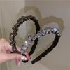 Luxury Handmade Folds Crystal Headbands Girls Hair Hoops Korea High-end Full Rhinestone Folds Hair Clips Claws Barrette