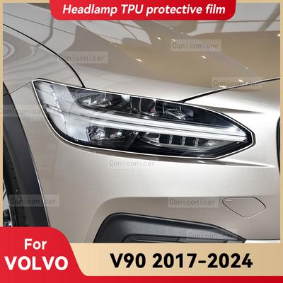 Для VOLVO V90 2017-2024 2023 Прозрачная защитная пленка из ТПУ для фар автомобиля, пленка для изменения цвета передних фар