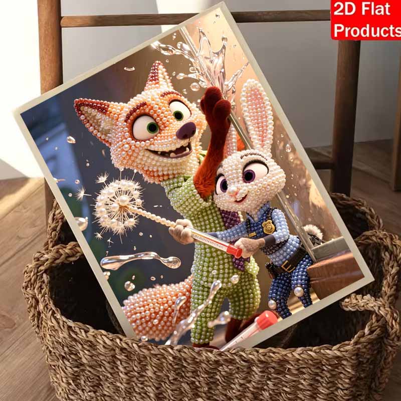 Disney Набор для 5D-рисования жемчугом своими руками, персонажи Зверополиса, Декор для стены дома, спальни, Поделки, Ручная работа, Подарок