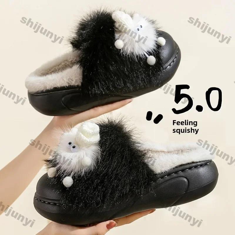 Мода 2025 Осень Зима Новая Женская Домашняя Обувь Женская Зимняя Теплая Модная Спальня Тапочки Женская Обувь Женские Мультяшные Тапочки