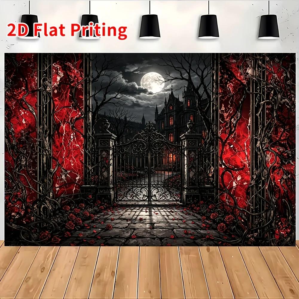 Photography backdrop fabric - 2D flat-print Gothic-style vampire castle background tapestryzyc