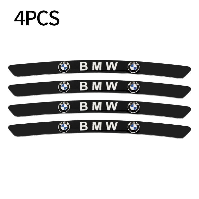 4Pcs Firm Paste Anti Fall Aluminum Alloy Wheel Hub Badge Anti Scratch Tire Rim Protective Logo Sticker Auto Body Refit For BMW