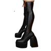 Autumn and Winter New Thick-bottomed Water Platform Thick-heeled High-heeled Thick-heeled Knee Boots Women's Sleeve Slim Knight Boots