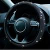 38cm Bling Rhinestones Steering Wheel Cover for Women Girl with Crystal Diamond Sparkling Car SUV Breathable Anti-Slip Universal Steering Wheel Covers