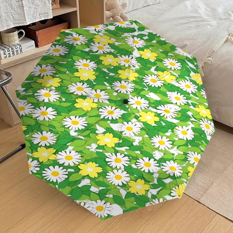 1PC Flowers Leaves Umbrella-8-Rib Reinforced Portable Folding Travel Suitable for All Seasons Outdoor Daily Use -J0359