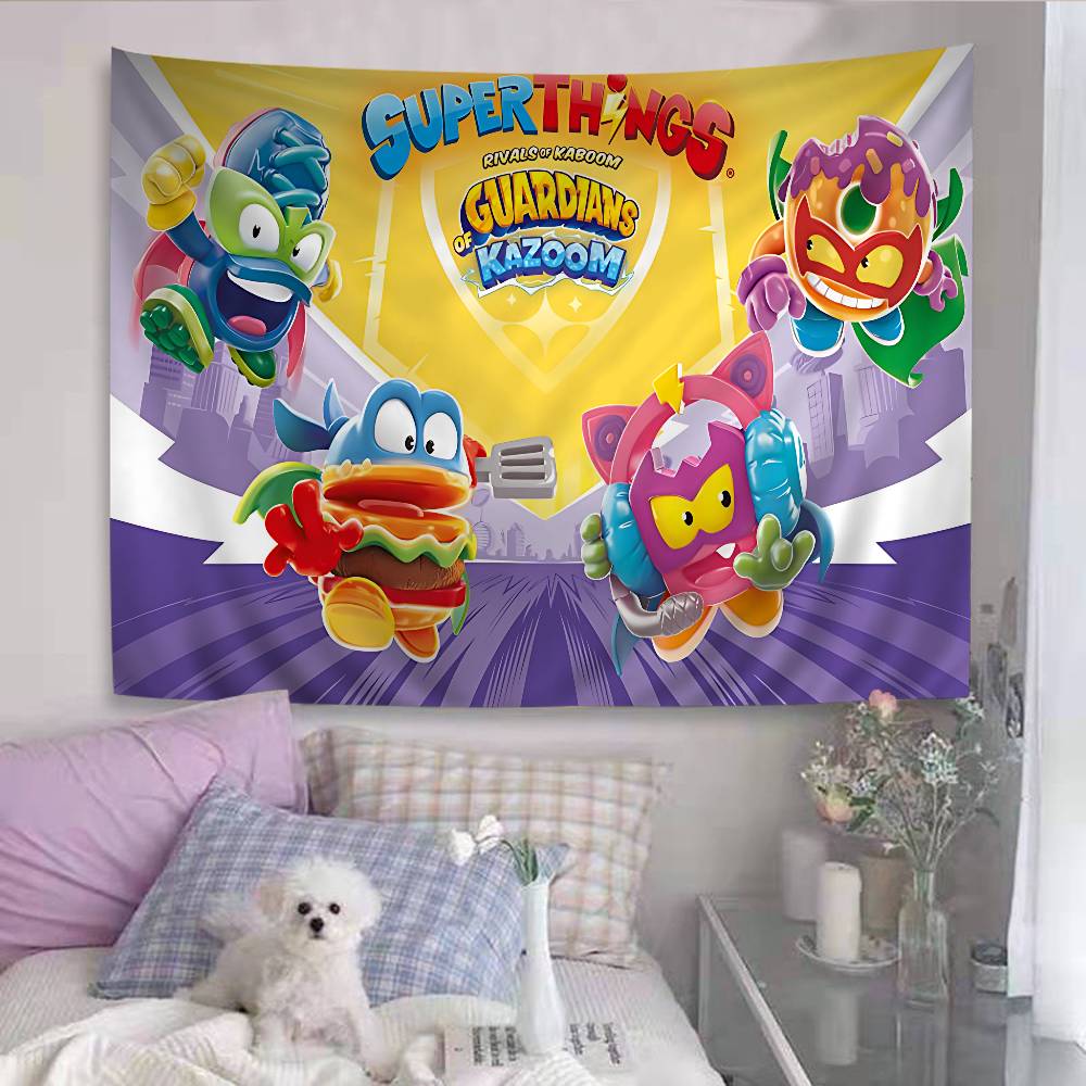 Cute Cartoon Super Zings DIY Wall Tapestry Hanging Tarot Hippie Wall Rugs Dorm INS Home Decor