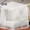 Двуспальная кровать москитная сетка мелкий сетчатый балдахин дышащий 4 угловой летний занавес для кровати для внутреннего и наружного использования в семейном общежитии