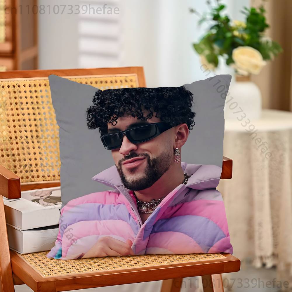 BBad BBunny singer Throw Pillow Case For Decoration 30cm 50cm 55cm Square Home Pillowcase Case