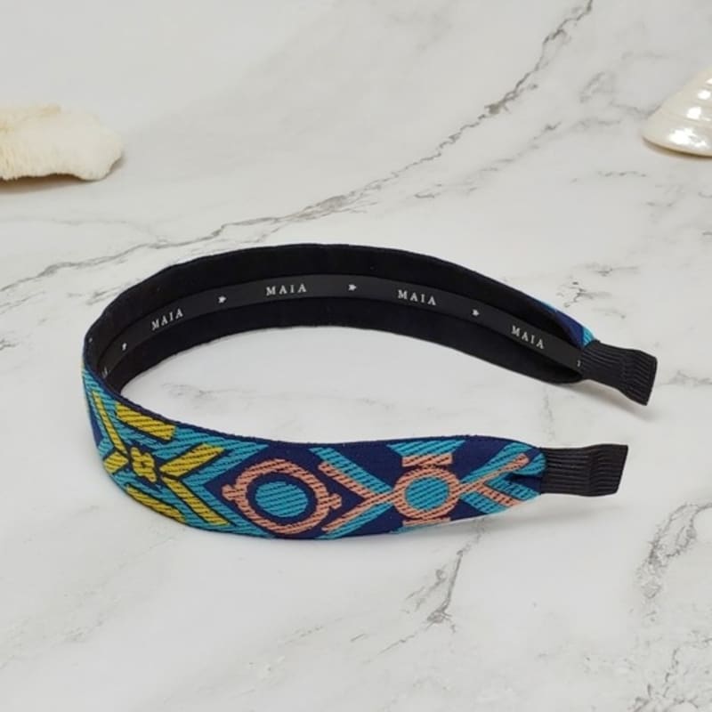 Жаккардовая повязка на голову MAIA - Синяя