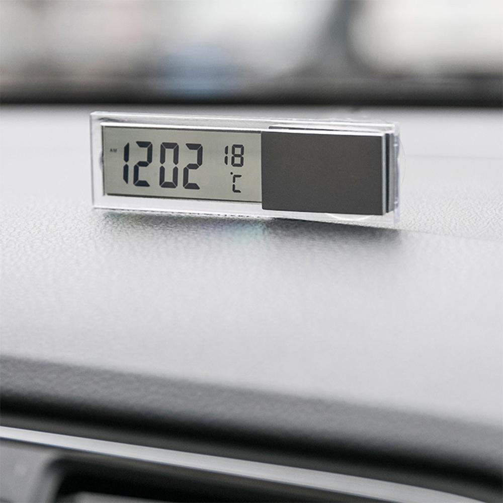 Электронные часы-термометр для автомобиля LCD Время Температура 2-в-1 Присоска Аксессуары для интерьера автомобиля Переключаемый Цельсий/Фаренгейт