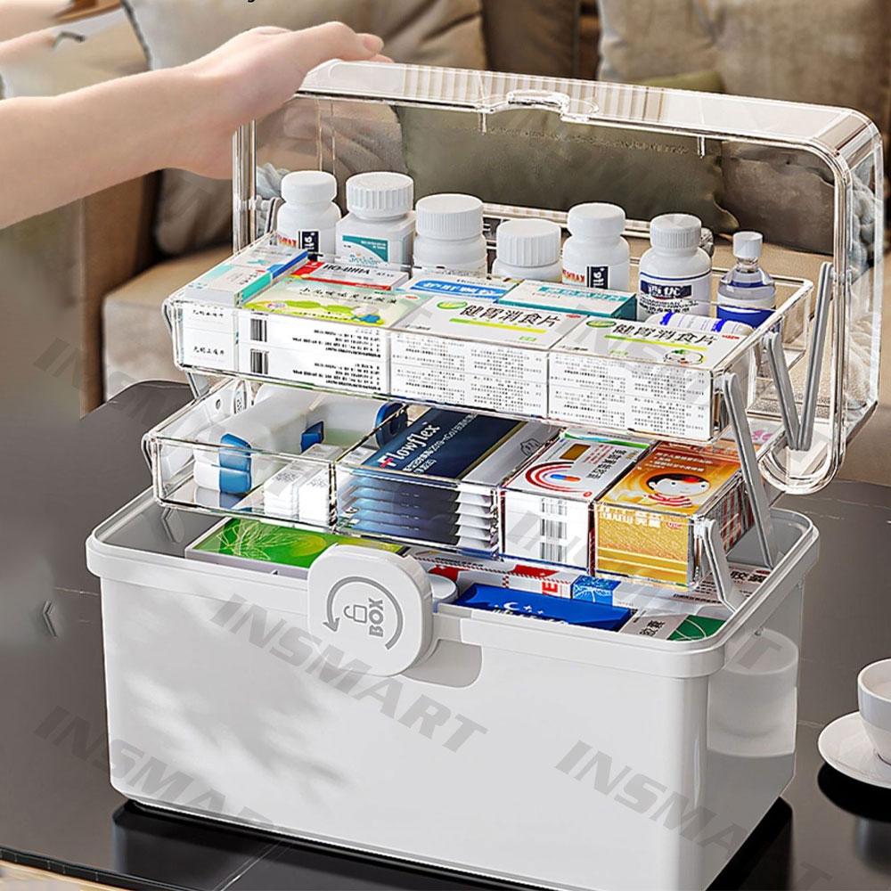 3 Size Large Capacity Medicine Box Medicine Storage Box for Home Multi Layer Portable First Aid Kit Family Medicine Organizer