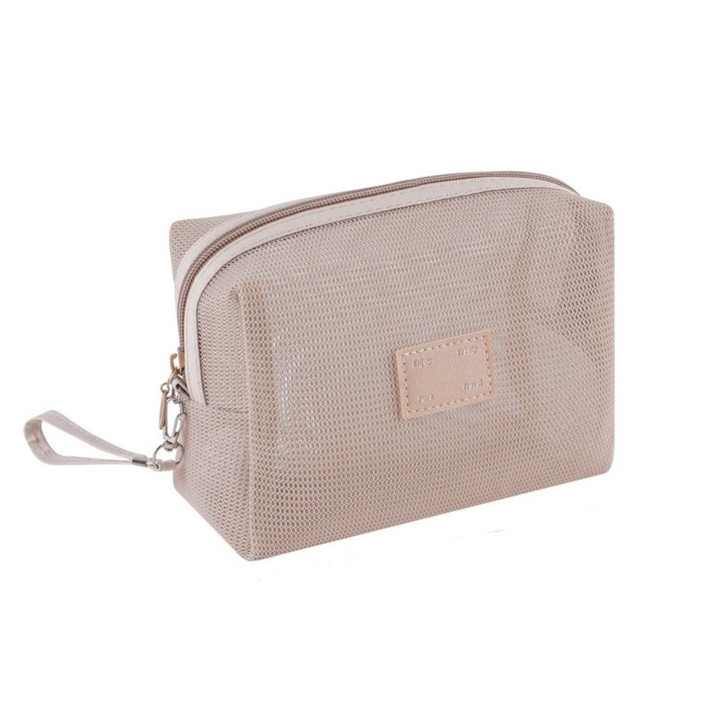 Square Transparent Mesh Cosmetic Bag Lightweight Storage Toiletry Bag  Camping