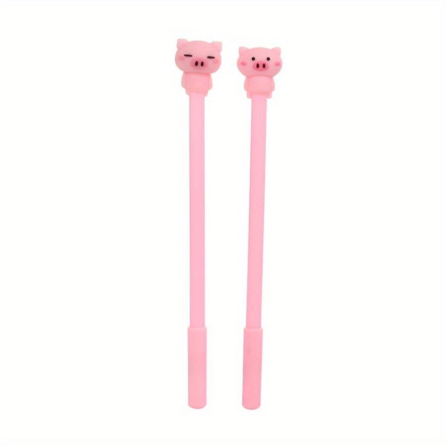 School Season 4pcs 0.5mm Creative Stationery Pink Piggy Gel Pen Cartoon Girl Heart Series Water-based Pen Learning Office Signature Pen