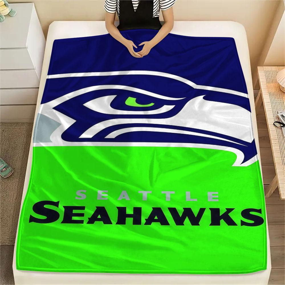 Seahawks Printed Flannel Blanket, soft throw for bedroom sofa, washable, fan merchandise, great gift.