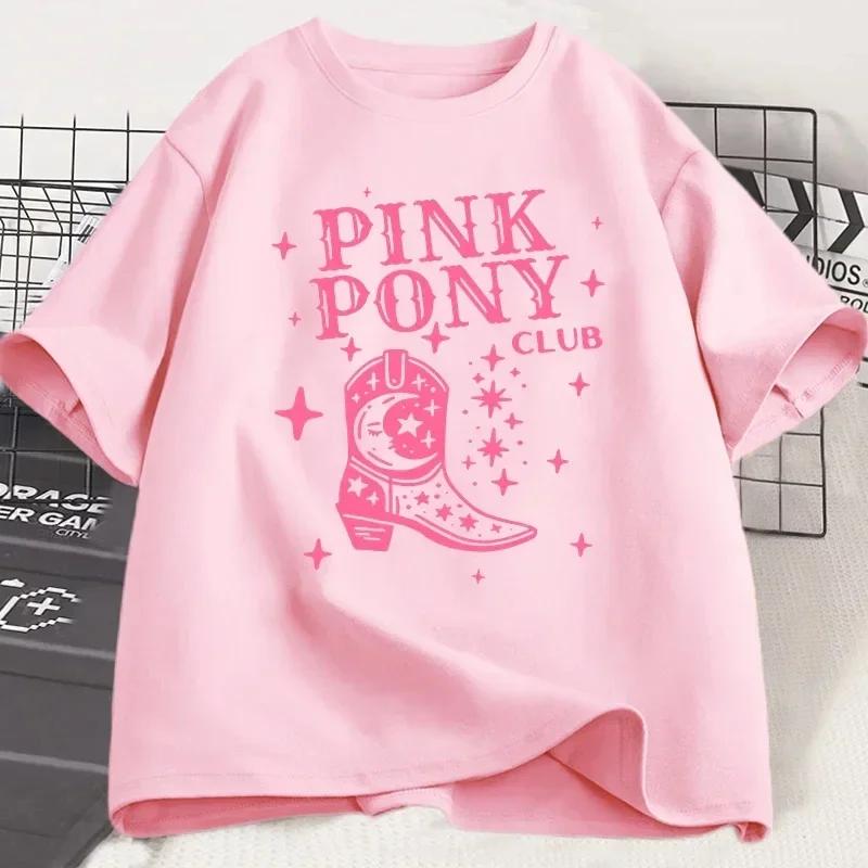 Pink Pony Club Chappell Roan Cowgirl Boots Tshirt Unisex Hip Hop Fashion Country Music T Shirt Lady Girl Fashion Tee Streetweawr