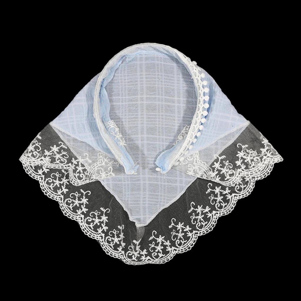 Retro Lace Headband Print Hair Scarf Triangle Headscarf Hair Bands for Womens Girl Fashion Sweet Kerchief