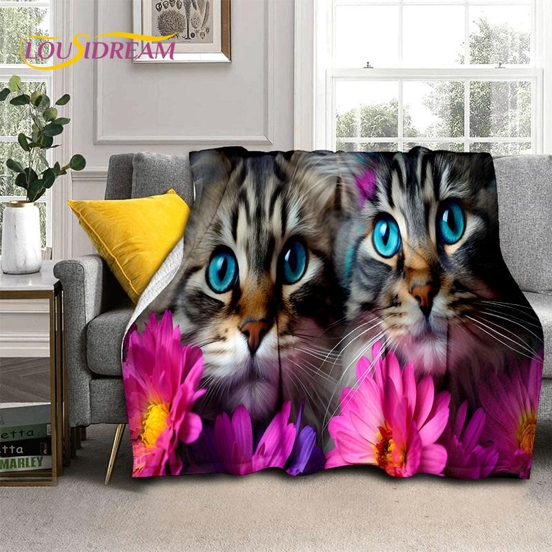 3D Persian Cat,Cute Calico Cat,Ragdoll Cartoon Soft Blankets,Keep Warm Throw Blanket for Picnic Beds Sofa Home Bedroom Gift Kid