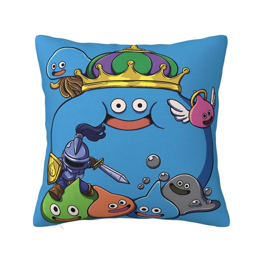 Pillow Cover D-Dragon Quest Slime Printed Cushion Cover Novelty Pillow Case For Sofa Home Decorative Pillowcases
