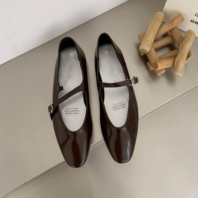 Мода SUOJIALUN 2025 Лето Новые Женские Балетки Мода Мелкие Женские Повседневные Мягкие Туфли Мэри Джейн Уличные Платье Балетки