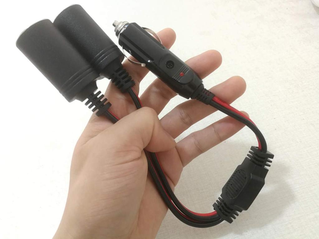 Dongge 2 удлинитель для прикуривателя, гнездо прикуривателя, 2 отделения, 12 В, 24 В, универсальная автомобильная зарядка, поддерживает ток 15 А, 16 AWG, чистая медь