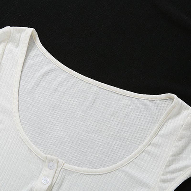 Женская летняя модная уличная одежда, сексуальные белые прозрачные укороченные топы с пуговицами, пуловер с короткими рукавами и v-образным вырезом, тонкие футболки, клубная вечеринка