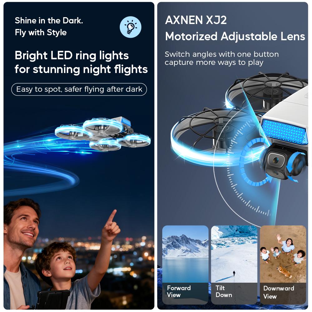 XJ2 Mini Drone 8K Dual HD Camera 5G WIFI Transmission Foldable Brushless RC Quadcopter Full-coverage Protective Cover Remote Control Toy Kid Gift