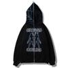 Rhinestone Cobweb Zip Up Oversized Sweatshirt 2023 Autumn Goth Hoodie Men Women Grunge Hooded Jacket Streetwear Y2k Clothing