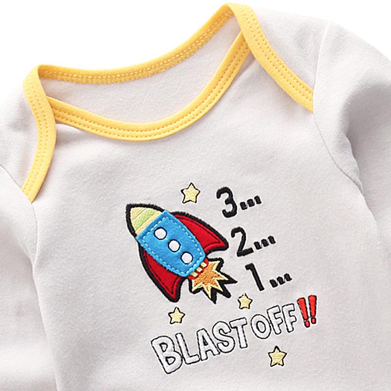 Детская одежда Хлопковая одежда с длинными рукавами для маленьких девочек Одежда с круглым вырезом для маленьких мальчиков Одежда для новорожденных Комбинезоны для малышей Пижамная одежда BDLL3020