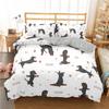 Cartoon Sausage Dog Pattern Down Bedcover Pillowcase 3D Cute Animal Bedding Set 2/3 Twin Queen Large Bedroom Cover
