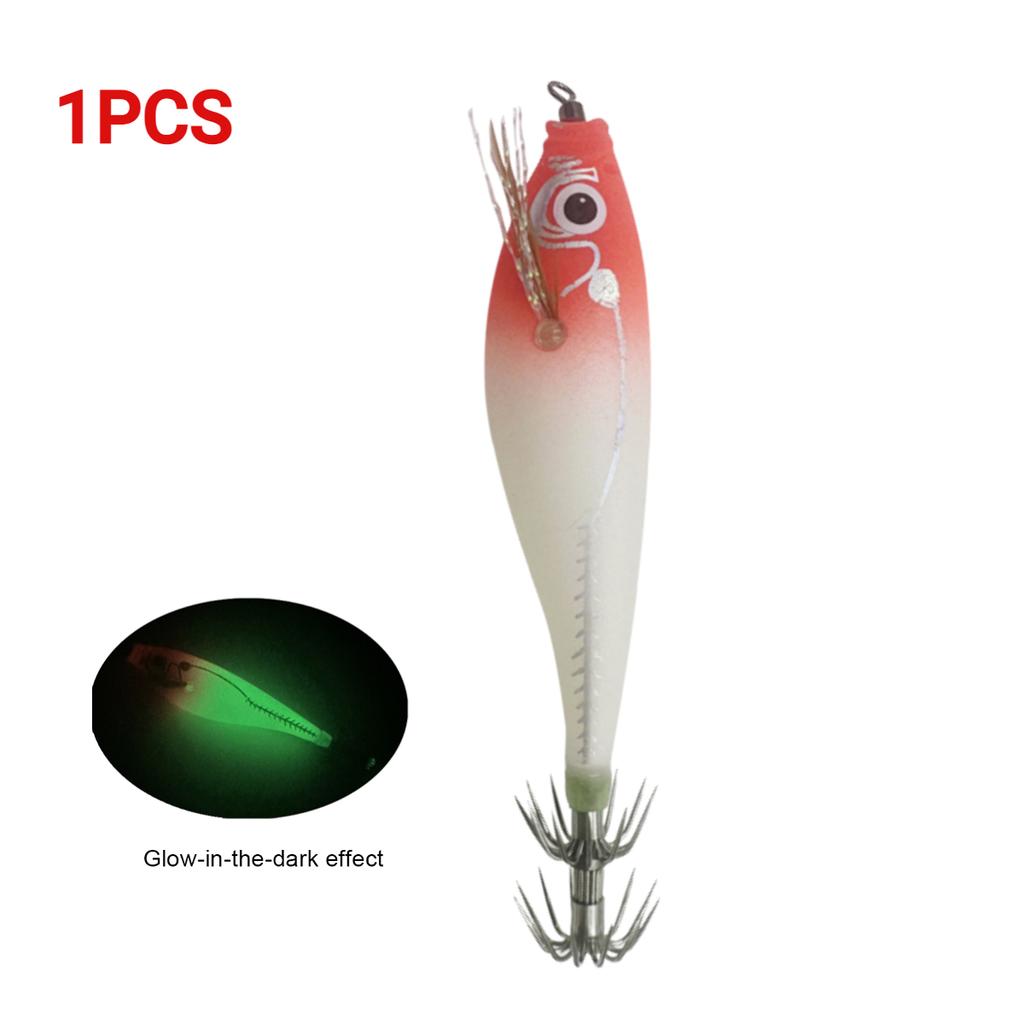 Светящаяся рыболовная приманка, светящаяся в темноте приманка для креветок, приманка для джиговой ловли, приманка для рыбалки в виде кальмара для осьминога, поддельные рыболовные снасти для каракатицы, жесткая наживка, морские приманки, снасти