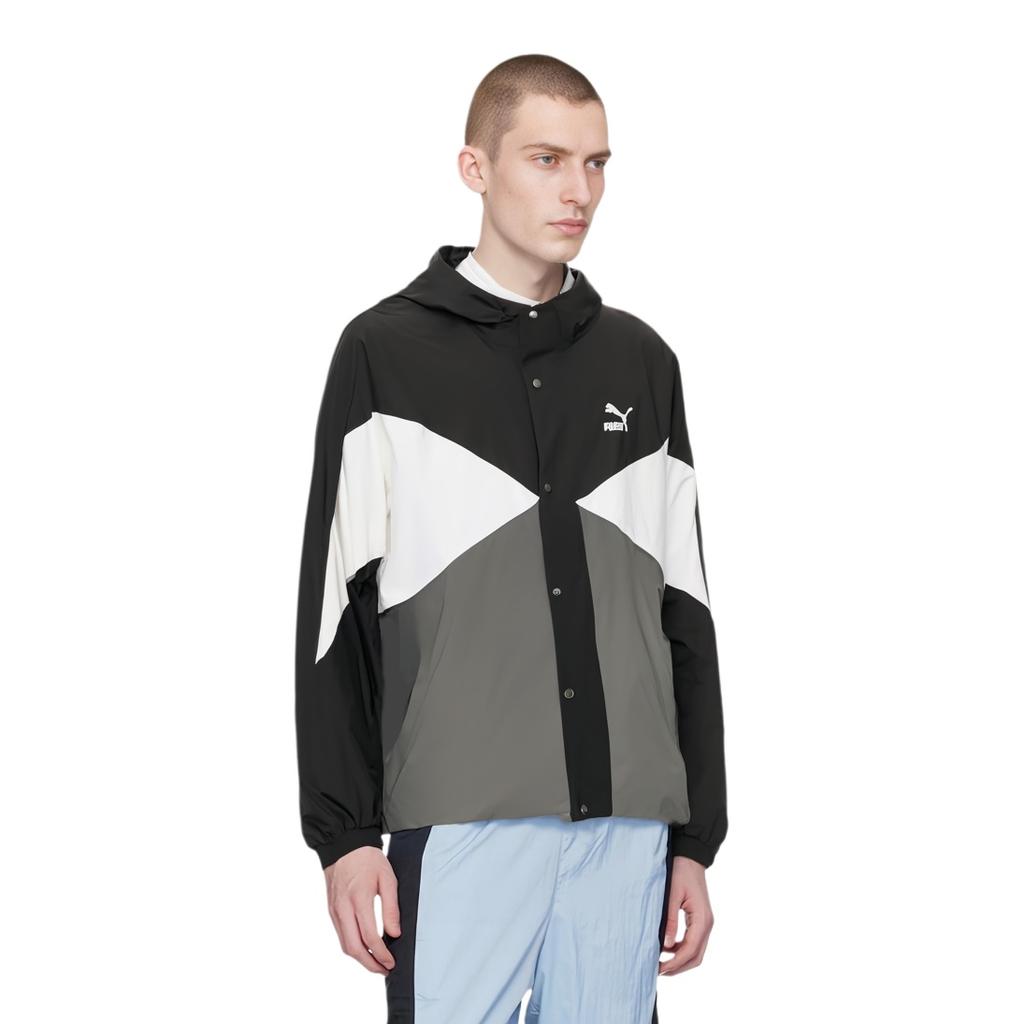 Puma Color Block Hooded Zip Long Sleeve Jacket Men Jacket Black 628202-01